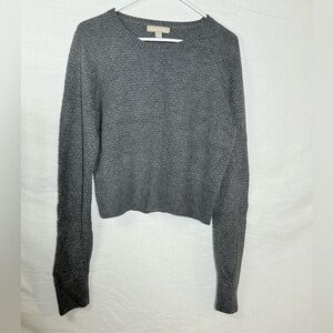 Banana Republic Women’s Textured Crop Sweater – Charcoal Grey Heather – Size XL